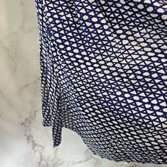 Anthropologie Dress Womens XS Royal Cobalt Blue White Maeve Batwing Midi Gemma - Picture 11 of 15